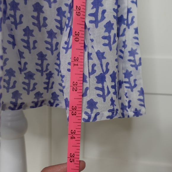 Oliphant Dress New Sleeveless Tiered Short Dress Flora Blue summer flare dress - Picture 2 of 9